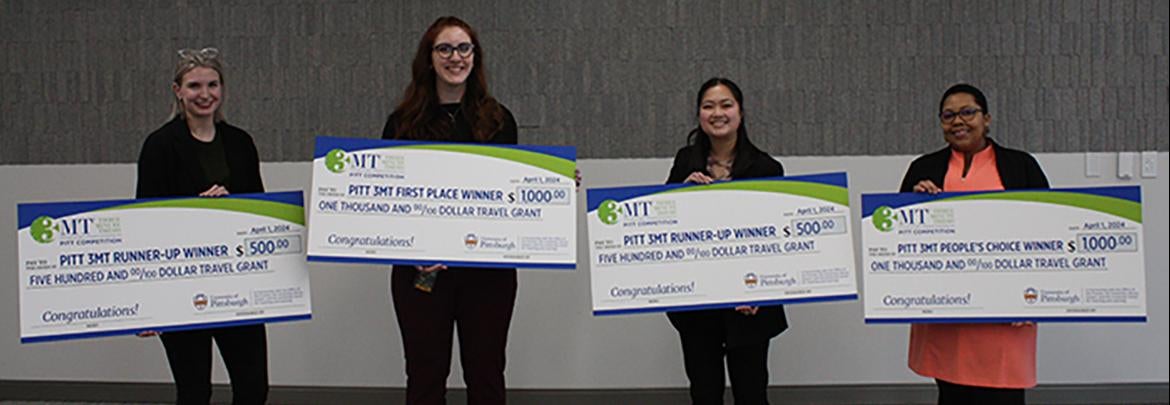 four winners of the 2024 Three Minute Thesis Competition