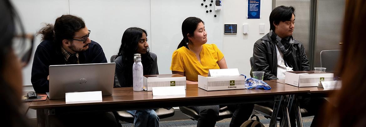 prospective grad students attend learning lunch about the Pitt2Pitt scholarship